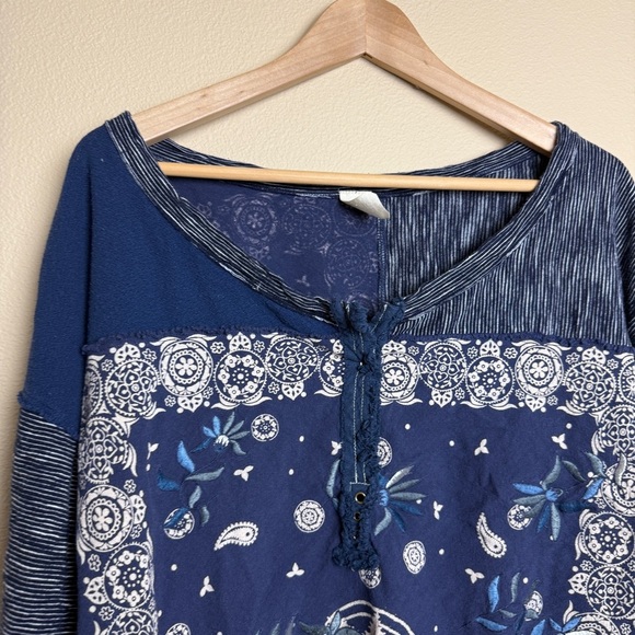 Free People Eaglewood Bandana Embroidered Long Sleeve- Medium - Picture 4 of 10